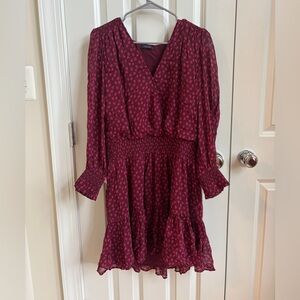 Vineyard Vines Burgundy and Pink Floral Dress